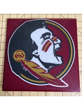 Florida State Seminoles Wall Art 3D Layered Design Maroon & Gold 8" x 8" Hanging